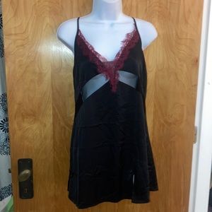 Black & Red Lace & Mesh Bluebella Lingerie Nighty - Size Medium